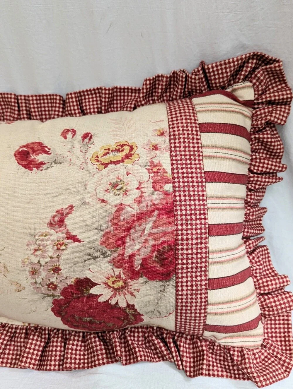 Waverly Schumacher Throw Pillow Lumbar 26x15 Farmhouse Cottage Core Traditional